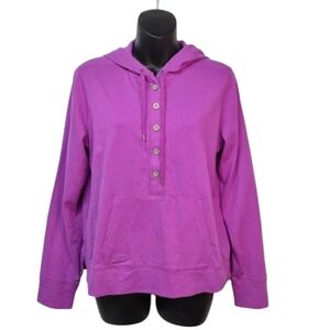 Lauren Ralph Lauren Women's Purple Cotton Button Hoodie Size M